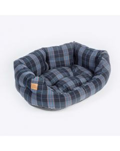 Danish Design Lumberjack Pet Slumber Bed Check Design Dog Bed 35" Blue and Grey