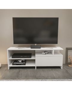 Pulaski TV Stand And Media Console With Shelves White 120cm