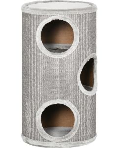 PawHut 3-Tier Cat Climbing Frame Covered with Sisal Cosy Platform Light Grey