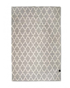 Classic Collection Geometric Trellis Hand Woven Grey Wool Area Rug, 170cm x 230cm
