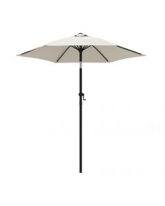 vidaXL Outdoor Garden Crank and Tilt Parasol Umbrella Sand White 2m 