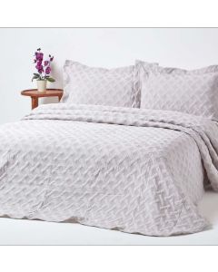 Moda de Casa Finest Bed Linen Lattice Bedspread King 5FT, Taupe Grey 260x260cm 