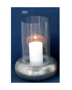 Château Chic Candle Holder Hurricane Clear Glass Christmas Decor Silver Finish 