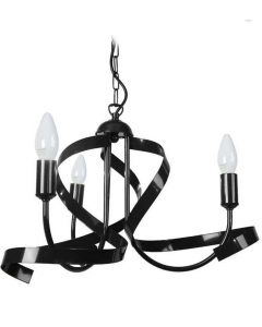 Tosel Monaco Twisted Metal 3-Light Ceiling Pendant Candle Style Black 