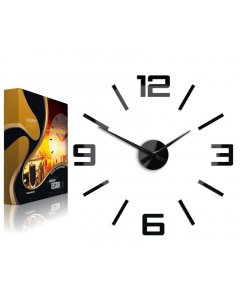 Modern Clock Wall Clock Black 60cm W x 60cm H x 3cm D