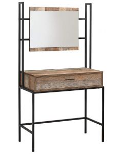 House Additions Brooklyn Dressing Table and Mirror, Wood, Rustic 