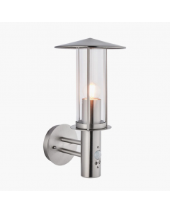 Pacific Lifestyle Outdoor Chimney Wall Light PIR Motion Sensor Stainless Steel Silver