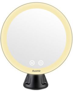 Auxmir 10X Rechargeable Magnification Makeup Mirror with LED Black