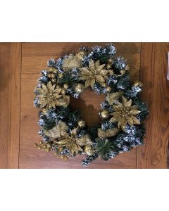 Festive Decorated Gold Christmas Wreath 15.7inch/40cm