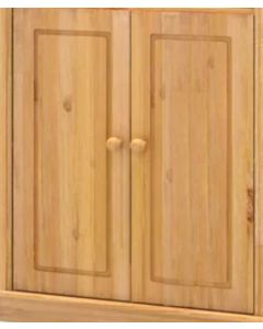 Bookcase Door Solid Natural Wood Set of 2