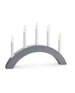MARKSLÖJD Christmas Atle Wooden Candle 5 Flameless Lamps, Grey, 28 H x 40 L