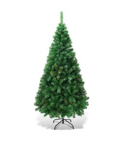 Costway Artificial Christmas Tree With Metal Stand Green 1.8m  