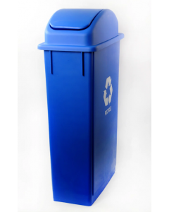 Thunder Group 87L Swing Top Recycling Bin Slim Plastic Blue 