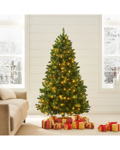 House Additions Pre-lit Artificial Green Spruce Christmas Tree with Warm White LED Lights 180cm
