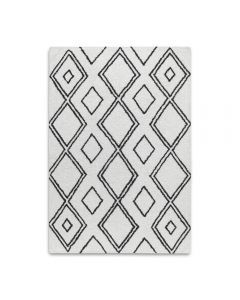 HF Living Morocco Cotton Rug, White and Black 140 x 200 cm