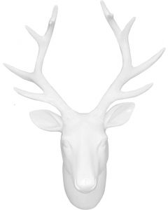 Aufora Deer Head Wall Décor Stag Head White 40cm H x 30cm W