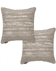 McAlister Textiles Square Set of 2 Textured Chenille Cushion Covers Silver Grey 45cm Viscose Polyester
