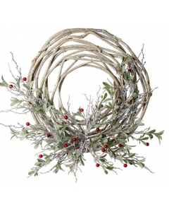 Heaven Sends Green Foliage Christmas Red Berry Wood 50 cm