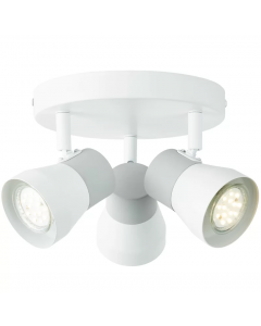 Brilliant Moka 3 Light Ceiling Spotlight White Finish 13cm H x 28cm W x 28cm D