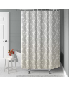 Wenko Mould Shower Curtain Baroque Anti Bacterial Washable Polyester Beige 200cm H x 180cm W