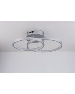Milo Lighting 2-Light Ceiling Semi Flush Mount, Silver W50 x D35cm