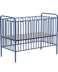 POLINI Vintage Metal Baby Cot Bed Blue 120 x 60cm