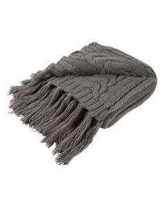 Madura Phil  Twisted Blanket Throw, Grey 178cm L x 127cm W