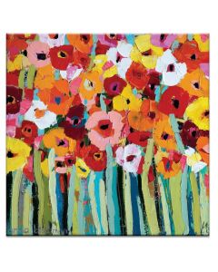 Artist Lane Palette Poppies by Anna Blatman Art Print on Canvas 76cm H x 76cm W x 3.81cm 
