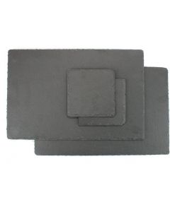 VonShef 4 Pcs Slate Placemats & Coasters Heat Resistant Non-Slip Grey 