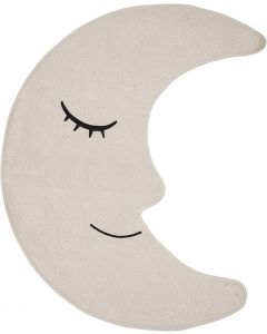 Bloomingville Moon Shaped Rug Nature Cotton Beige