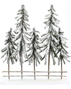 Hoff Interieur Christmas Table Tree Winter Forest, Wood Polyresin, 60 x 12 x 65 cm