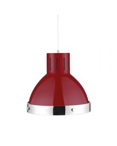 Premier Housewares 1- Light Ceiling Pendant Light, Red and Chrome