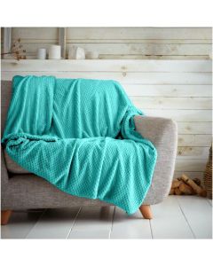 GAVENO CAVAILIA Teddy Throw Snuggle Blanket For Bed Blanket Aqua Blue 200 x 240cm