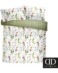 Dreams & Drapes Spring Floral Glade Green Duvet Cover Set 3FT Single 