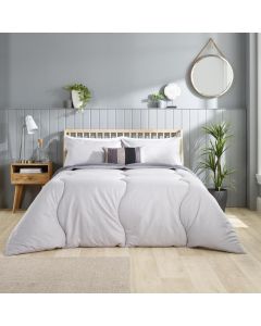 Slumberdown Coverless Comfort Reversible Duvet Double 10.5 Tog Embossed Design with Matching Pillow Cases Grey 200 x 200cm