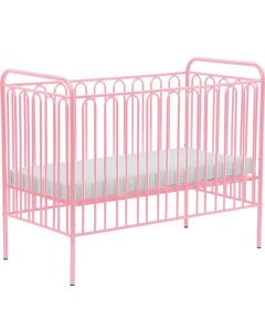 POLINI Vintage Metal Baby Cot Bed Pink 120 x 60cm